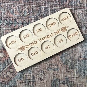 NEW - Wooden Outdoor Scavenger Hunt Board (Laser Engraved). Made by me !! ❤️